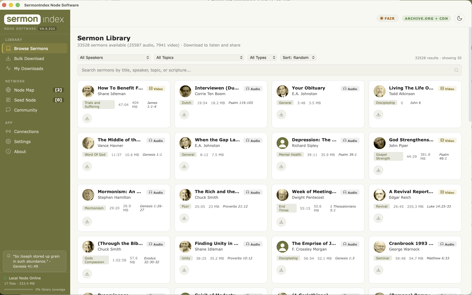 SermonIndex Node Software